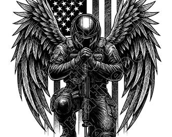 American Patriotic Repentance Soldier Vector Illustration, Soldier Svg, Png, Jpg, Soldier Art & Clipart, Soldier Silhouette, Army Soldier