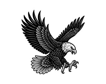 Bald Eagle Vector Illustration, Eagle SVG, Eagle PNG, Eagle JPG, Eagle Art, Eagle Clipart, Eagle Silhouette, American Eagle, Soaring Eagle