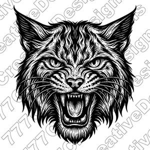 Bobcat Vector Illustration, Bobcat Svg, Bobcat Png, Jpg, Bobcat Art, Bobcat Clipart, Cut File, Bobcat Silhouette, Wild Bobcat, Forest Bobcat