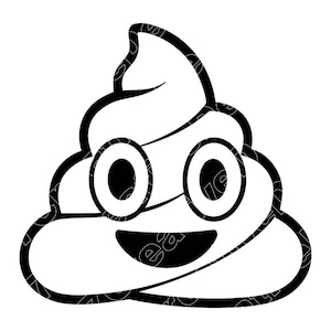 Poop Emoji Smilie Face Vector Illustration, Poop Svg, Poop Png, Poop Jpg, Poop Art, Poop Clipart, Emoji Silhouette, Funny Poop, Smiling Poop