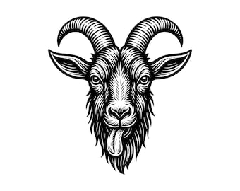 Ilustración vectorial de cabra divertida, cabra SVG, cabra PNG, cabra JPG, arte de cabra linda, imágenes prediseñadas de cabra linda, silueta de cabra linda, cabra tonta, cabra feliz