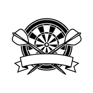 Darts Logo Vector Illustration, Darts SVG, Darts PNG, Darts JPG, Darts Art, Darts Clipart, Darts Silhouette, Dartboard Logo, Classic Darts