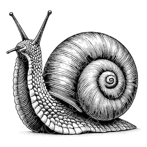 Ilustración vectorial de caracol, caracol SVG, caracol PNG, caracol JPG, arte de caracol, clipart de caracol, archivos de corte, silueta de caracol, caracol de jardín, caracol lindo