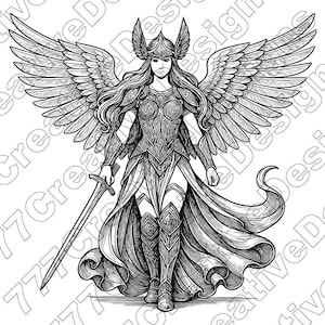 Valkyrie Vector Illustration, Valkyrie Svg, Png, Jpg, Valkyrie Art, Norse Clipart, Cut Files, Valkyrie Silhouette, Mythic Warrior, Viking
