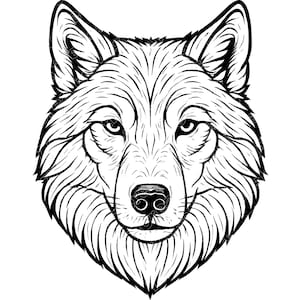 Wolf Head Vector Illustration, Wolf SVG, Wolf PNG, Wolf JPG, Wolf Art, Wolf Clipart, Wolf Silhouette, Howling Wolf Head, Fierce Wolf Head
