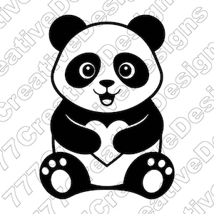 Cute Panda Vector Illustration, Svg, Jpg, Png, Panda Art, Panda Tshirt Design, Sublimation, Panda Forest Clipart, Panda Cut File, Silhouette