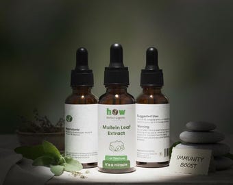 Organic Mullein Leaf Extract | 30ml Herbal Liquid Tincture | Plant-Based Drops | Natural Mullein