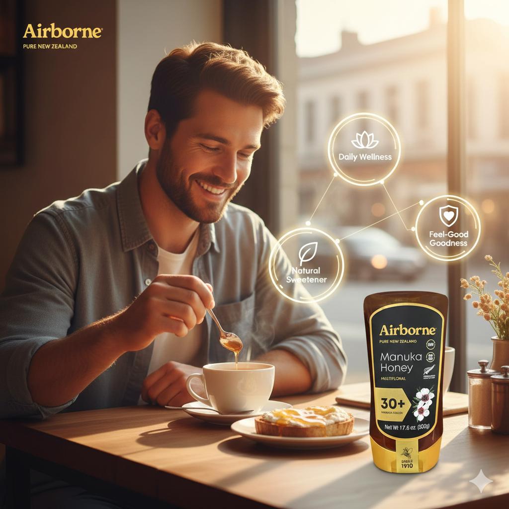 Airborne Manuka Honey 30+ Raw Multifloral New Zealand (17.6 Oz