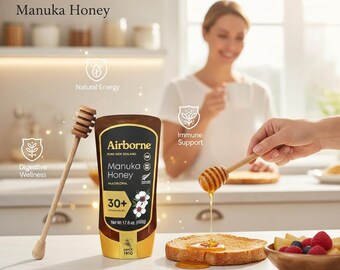 Airborne Manuka Honey 30+ Raw Multifloral New Zealand (17.6 Oz