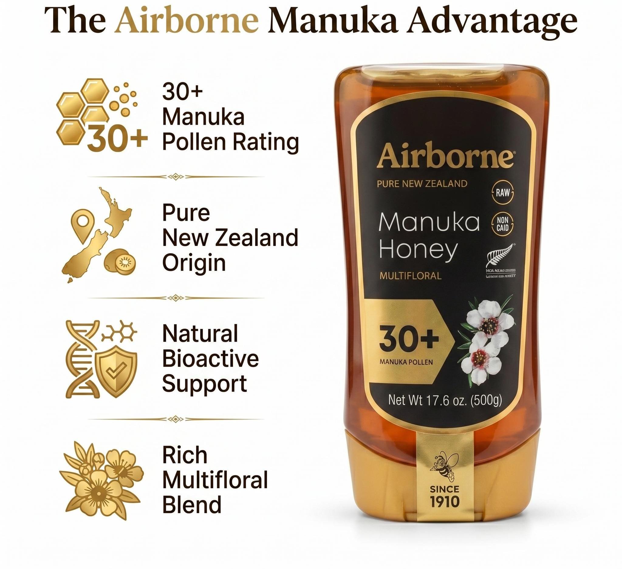 その他 Airborne Manuka & Wildflower Honey.3 pac 食品 Airborne Manuka & Wildflower Honey.3 pac