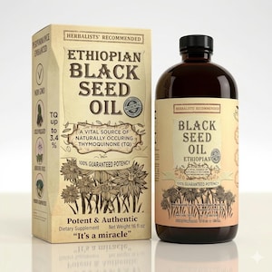 Ethiopische zwartzaadolie – koudgeperste pure nigella sativa, hoog thymoquinone, immuunondersteunende olie