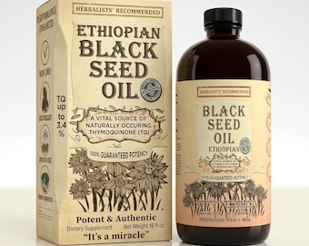 Aceite de semilla negra etíope – Nigella sativa pura prensada en frío, alto en timoquinona, aceite de apoyo inmunológico