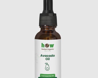 Organic Avocado Oil Cold Pressed Pure Carrier Oil for Skin & Hair