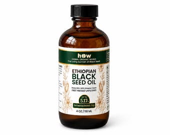 Pure Ethiopian Black Seed Oil – Cold Pressed Nigella Sativa Oil, Non-Filtered, 5.17% TQ, Immune Support – 4 Oz Free Shipping