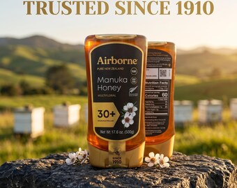 Airborne Manuka Honey 30+ Raw Multifloral New Zealand (17.6 Oz
