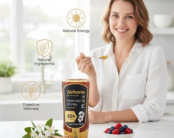 Airborne Manuka Honey 30+ Raw Multifloral New Zealand (17.6 Oz