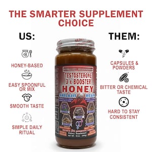 Pu&ograve; includere: Un barattolo di "Testosterone 3X Booster Honey" con la scritta "The Smarter Supplement Choice". Il barattolo &egrave; a base di miele, facile da mescolare, ha un gusto delicato ed &egrave; un semplice rituale quotidiano. Peso netto 454g.