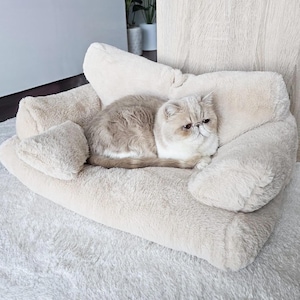 Cat Sofa Bed, Calming Cat Cave, Pet Furniture, Cat Cushion, Warm Cat Blanket, Pet Gifts, Puppy Bed, Kitten Sleep Cave, Cat Lover