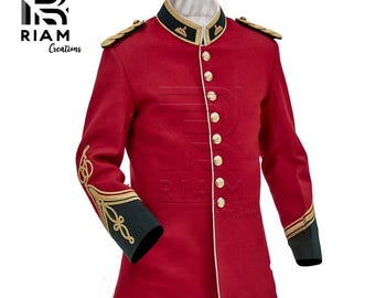 Chaqueta de banda militar / Blazer de ceremonia real británica / Abrigo unisex de desfile de húsares / Chaqueta de uniforme de príncipe gótico