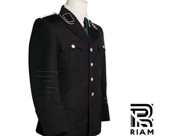 Chaqueta de uniforme militar, abrigo ceremonial de desfile con charreteras, blazer formal de oficial, chaqueta estilo Regencia, chaqueta gótica steampunk para Halloween.
