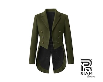 Frac de lana estilo Regencia / Chaqueta formal victoriana de doble botonadura / Blazer gótico para bodas / Chaqueta de traje a medida