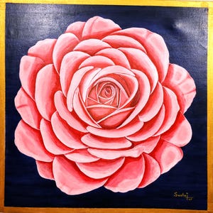 Rose Painting: Original Acrylic Canvas Art, 24x24 inch