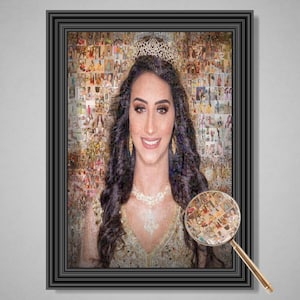 Personalized Photo Mosaic Portrait Custom Photo Collage Art Anniversary Gift Wedding Gift Memory Keepsake photo collage Custom Mosaic Gift
