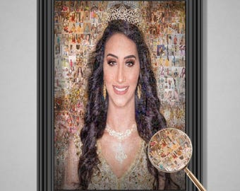 Custom Photo Mosaic Portrait: Anniversary, Wedding, Memory Art
