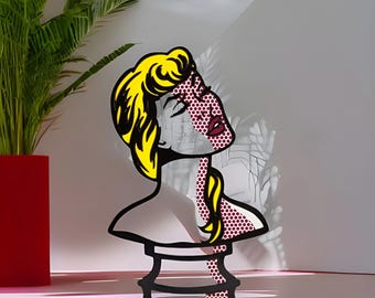 Pop Art Woman Modern Decorative Bust Colorful plexiglass Art Home & Office Decor Unique Gift for Art Lovers