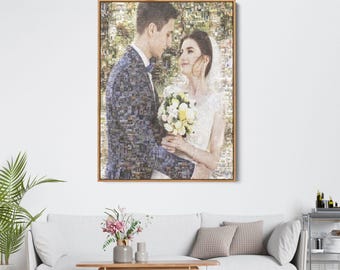 Custom Photo Mosaic Portrait: Anniversary, Wedding Gift
