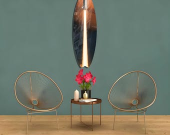 Surfboard Rocket Launch Wall Art: Modern Coastal Decor