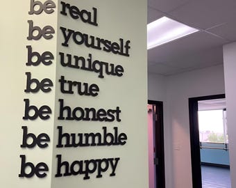 Motivational Quotes 3D Wall Quote Decor  Motivational Wall Letters for Office & Home Inspirational Be Yourself Sign Positive Wall Art
