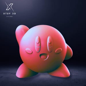 Kirby Wave Figure, Kirby 3D model design, Kirby 3D Statue Stl, Kirby Digital STL, Kirby Wave Figure Stl Model, Kirby Stl File 3D Printing
