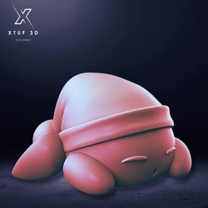 Kirby Sleep Figure, Kirby 3D model design stl, Kirby Statue Stl, Kirby Digital STL, Kirby Wave Figure Stl Model, Kirby Stl File 3D Printing