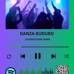Poster Spotify Danza Kuduro – Arte Digitale con QR Code Scansionabile