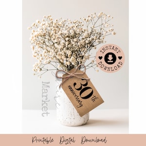 30e verjaardag decoraties / 30e huwelijksverjaardag middenstuk / rustiek landelijk jubileum decor / 30e tafel middenstuk