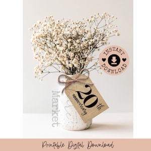 Decoraties 20e verjaardag / middelpunt 20 huwelijksverjaardag / decor rustiek land jubileum / decor 20e feest / tafelstuk
