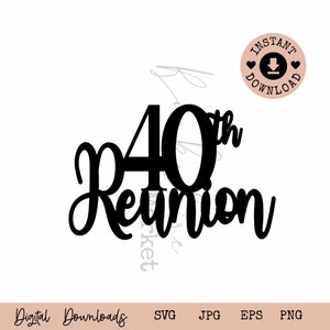 40th Reunion Decor SVG I Class Reunion 1983 I 40 SVG I High School Reunion SVG I Class Of 1983 Digital Download I Cut File I Fancy Font