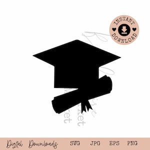Centre de table à télécharger pour la promotion 2024 I Casquette de remise des diplômes et diplôme étiquette volante I SVG I 2024 Decor I Diplômé du secondaire en téléchargement numérique I