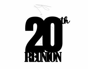 Decoración de la reunión de la clase número 20 en formato SVG I Reunión de clase 2003 I 20.º SVG I Adorno para tarta para el número 20 I Clase de 2003 Descarga digital I Archivo de corte