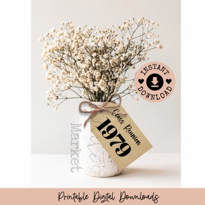 Class Reunion Decorations / Class of 1979 middelpunt / rustiek land 45e verjaardag decor / 45e feest decor / tafel middelpunt