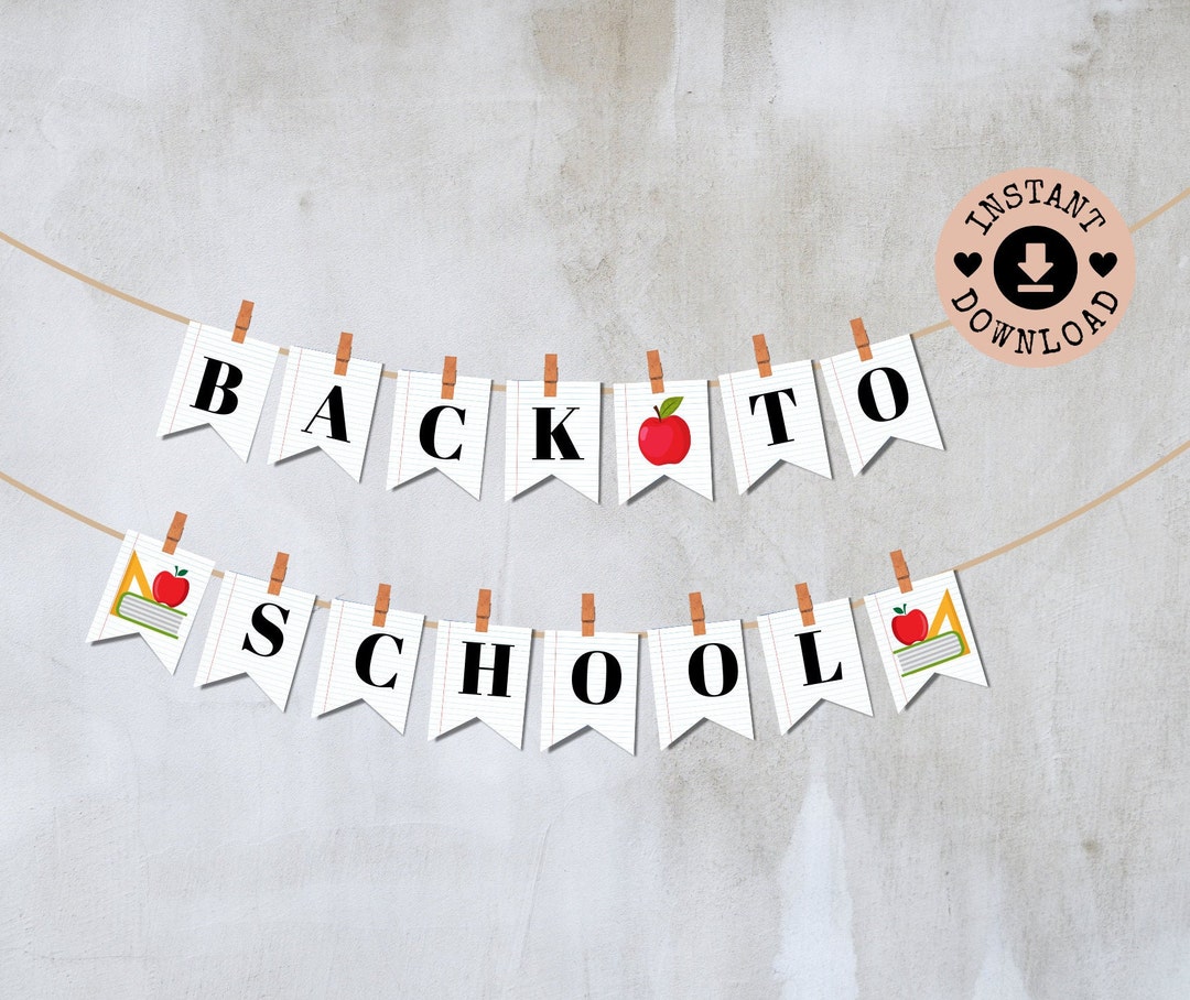 Back to School Banner / First Day of School Printable Banner / Lined ...