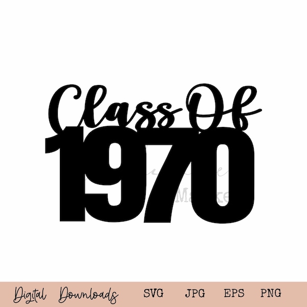 1970 Decor SVG I  Class Reunion 1970 I Reunion SVG I High School Reunion SVG I Class Of 1970 Digital Download I Cut File