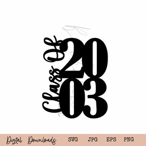 May include: Black and white silhouette design of the text "Class of 2023".