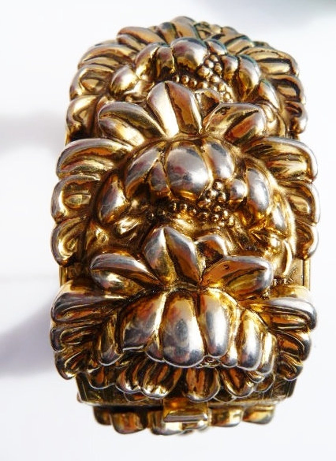Vargas wide floral cuff bracelet vintage 1950s 60s jewelry | Etsy