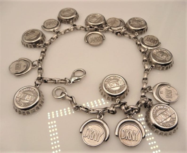 Donna Karan New York Bottle Cap Watch Fob Necklace Silver Etsy