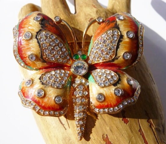 Kenneth Jay Lane enameled moth Princess butterfly… - image 5