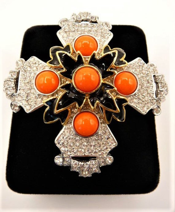 Kenneth Jay Lane Maltese cross brooch pin, Order … - image 1
