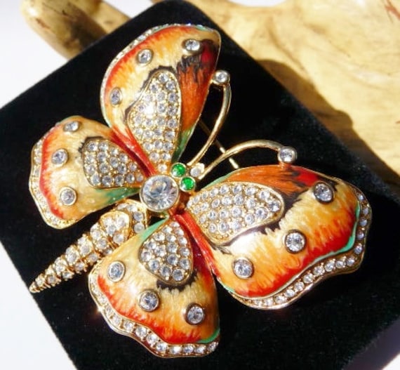Kenneth Jay Lane enameled moth Princess butterfly… - image 4