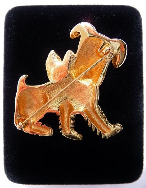 Kenneth Jay Lane miniature Schnauzer dog brooch s… - image 7